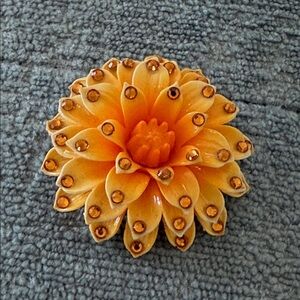 Tarina Tarantino Orange Floral Brooch